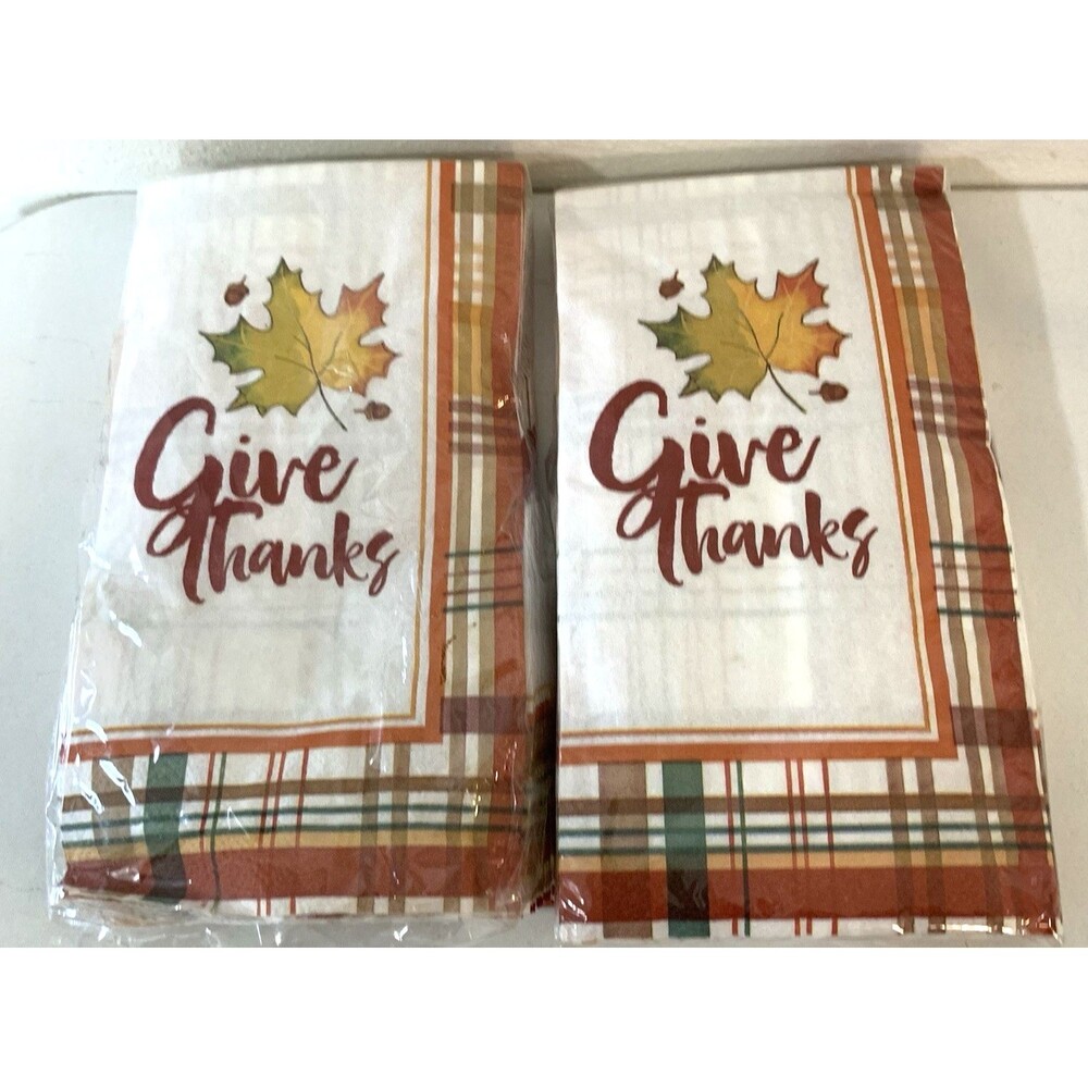 2 Pkgs of 20 Pcs Thanksgiving Paper Napkins 15.6"x11.6" USA VTG New Old Stock